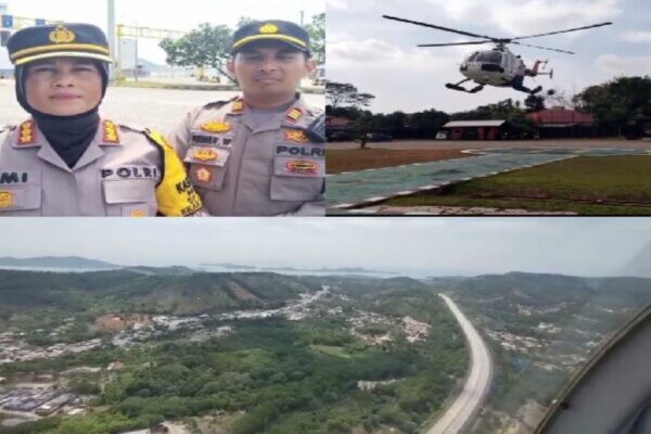 Pastikan Arus Lalulintas Aman, Polda Lampung Pantau Langsung Dari Udara